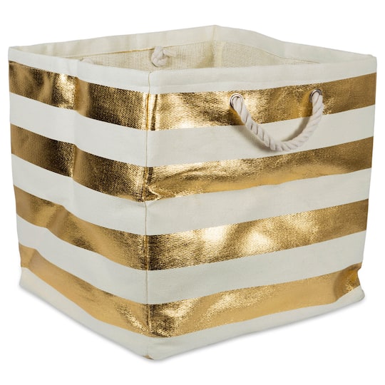 DII® 16" Striped Woven Paper Storage Cube